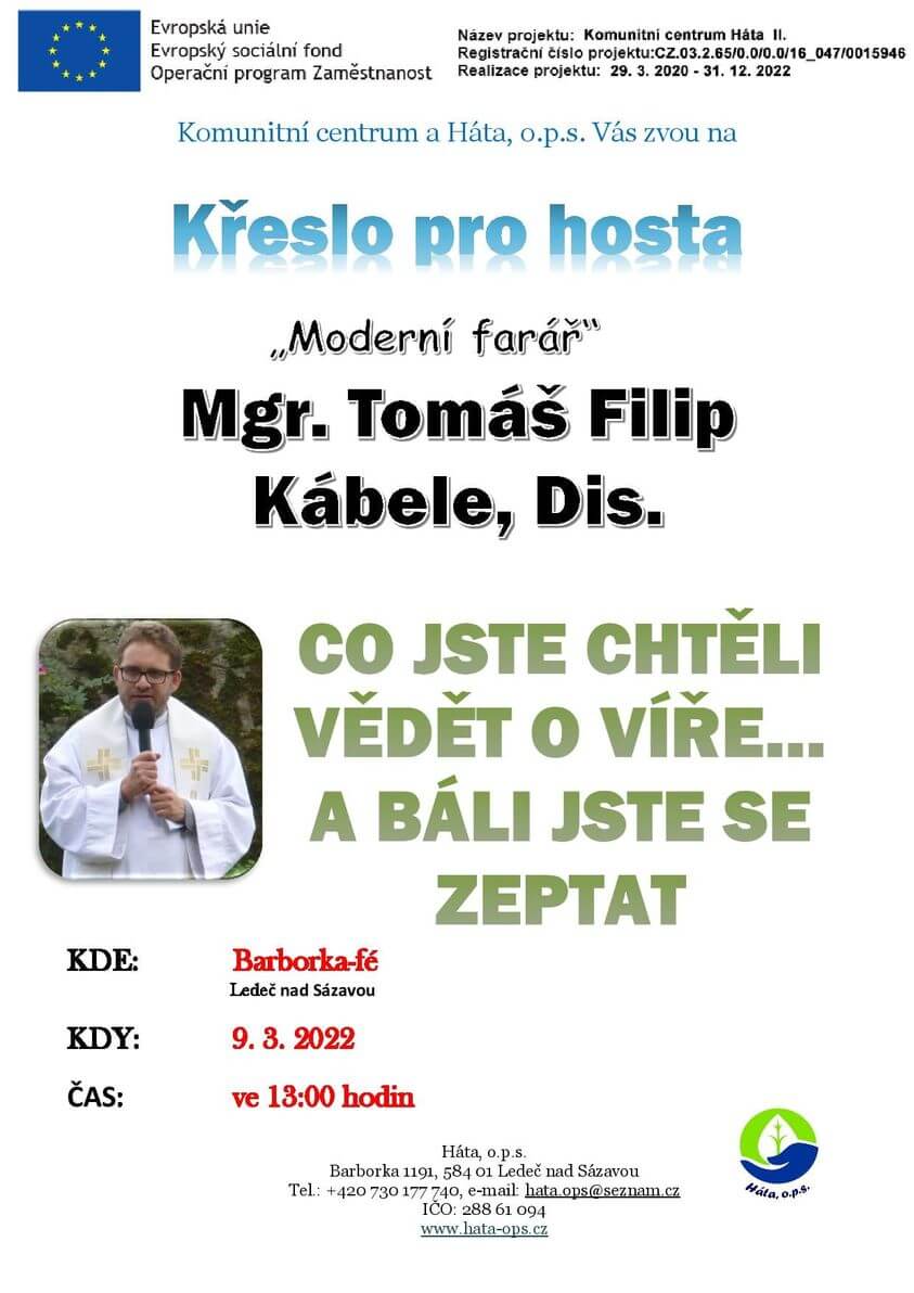Křeslo pro hosta – Mgr. Tomáš Filip Kábele, Dis