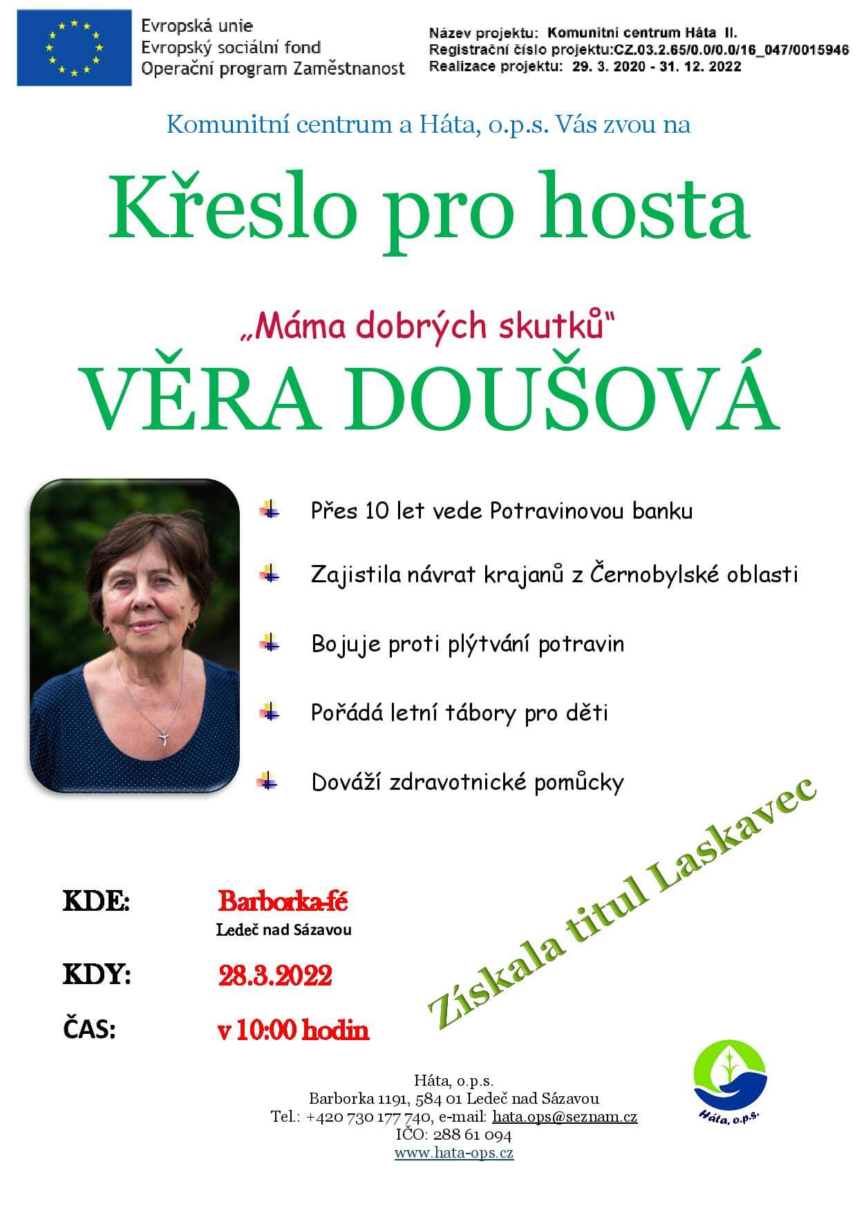 Křeslo pro hosta – VĚRA DOUŠOVÁ