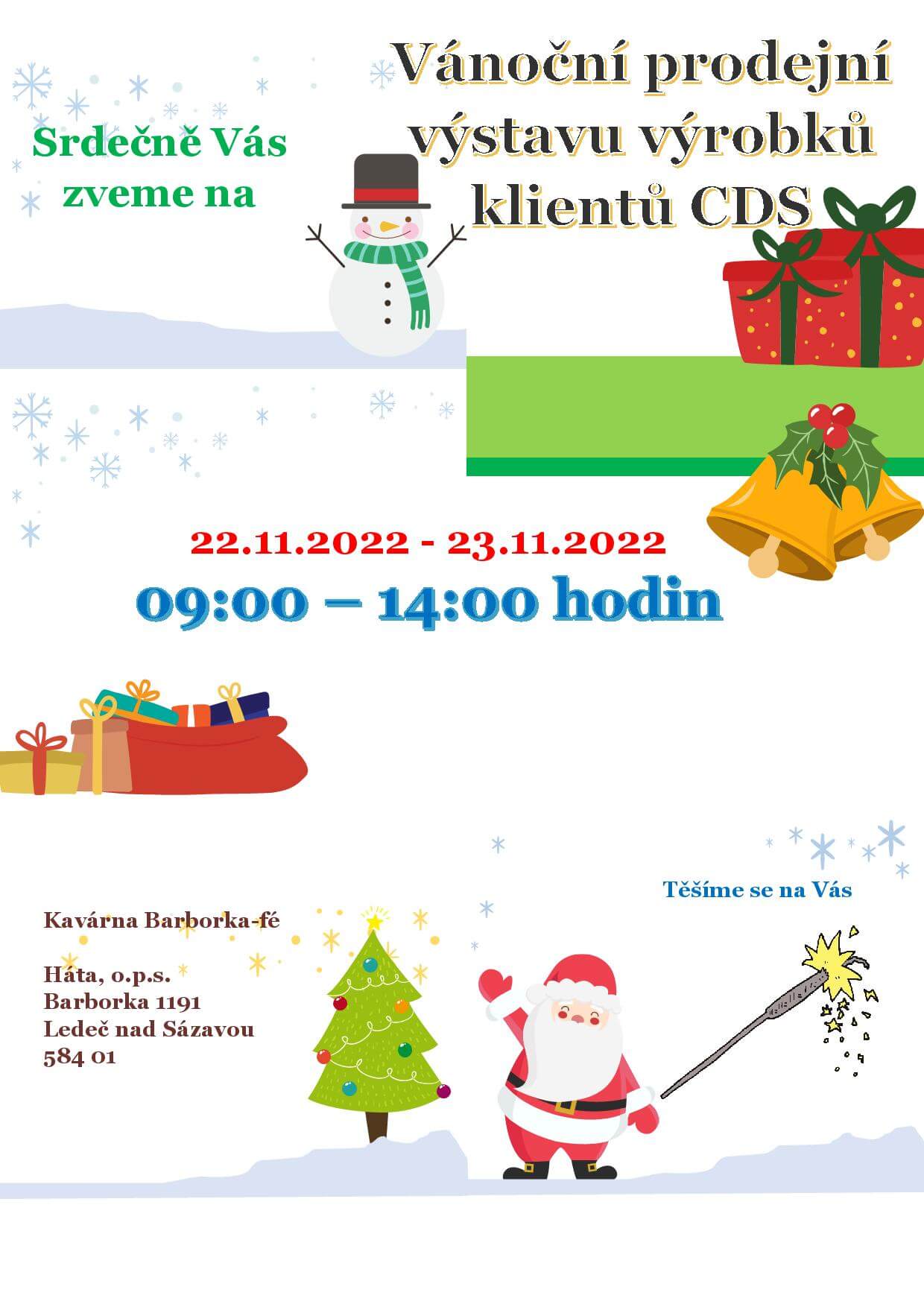 Vánoční prodejní výstava výrobků klientů CDS